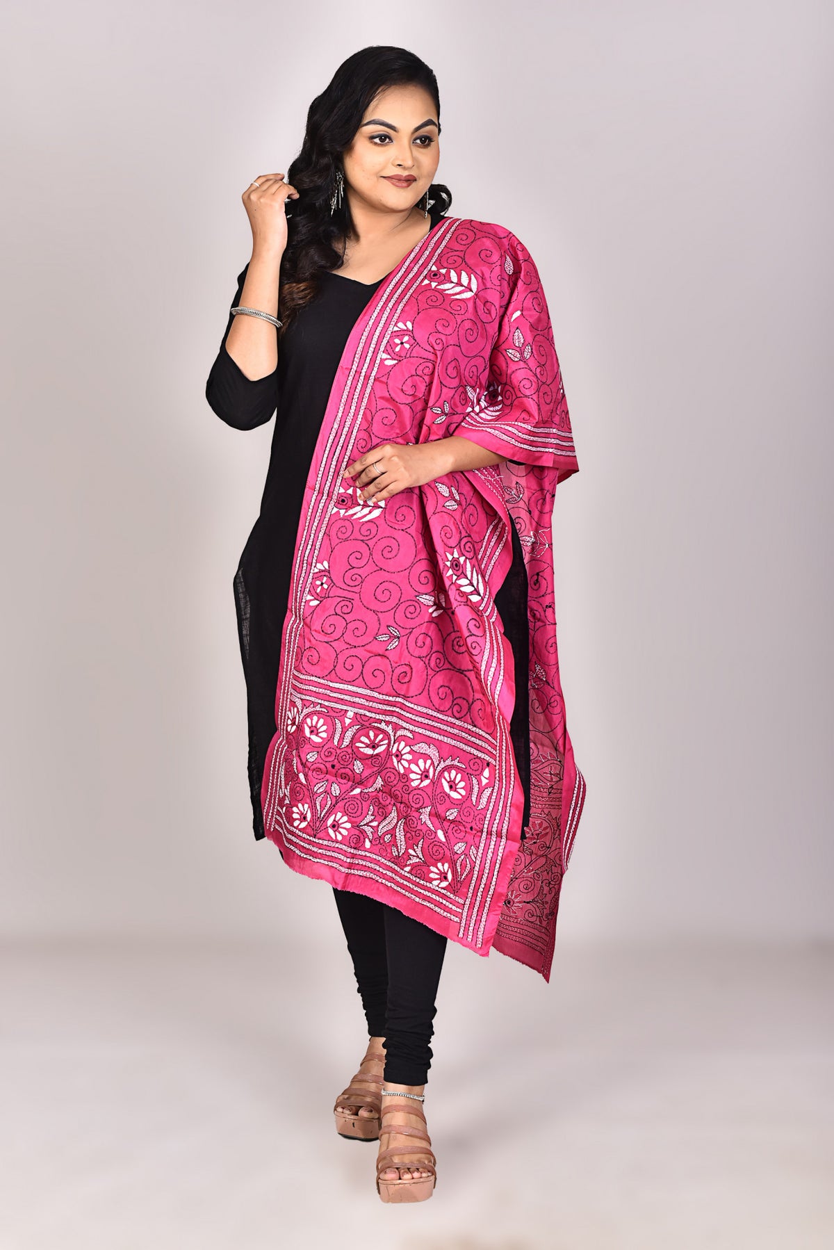 Women's Blended Silk Kantha Dupatta