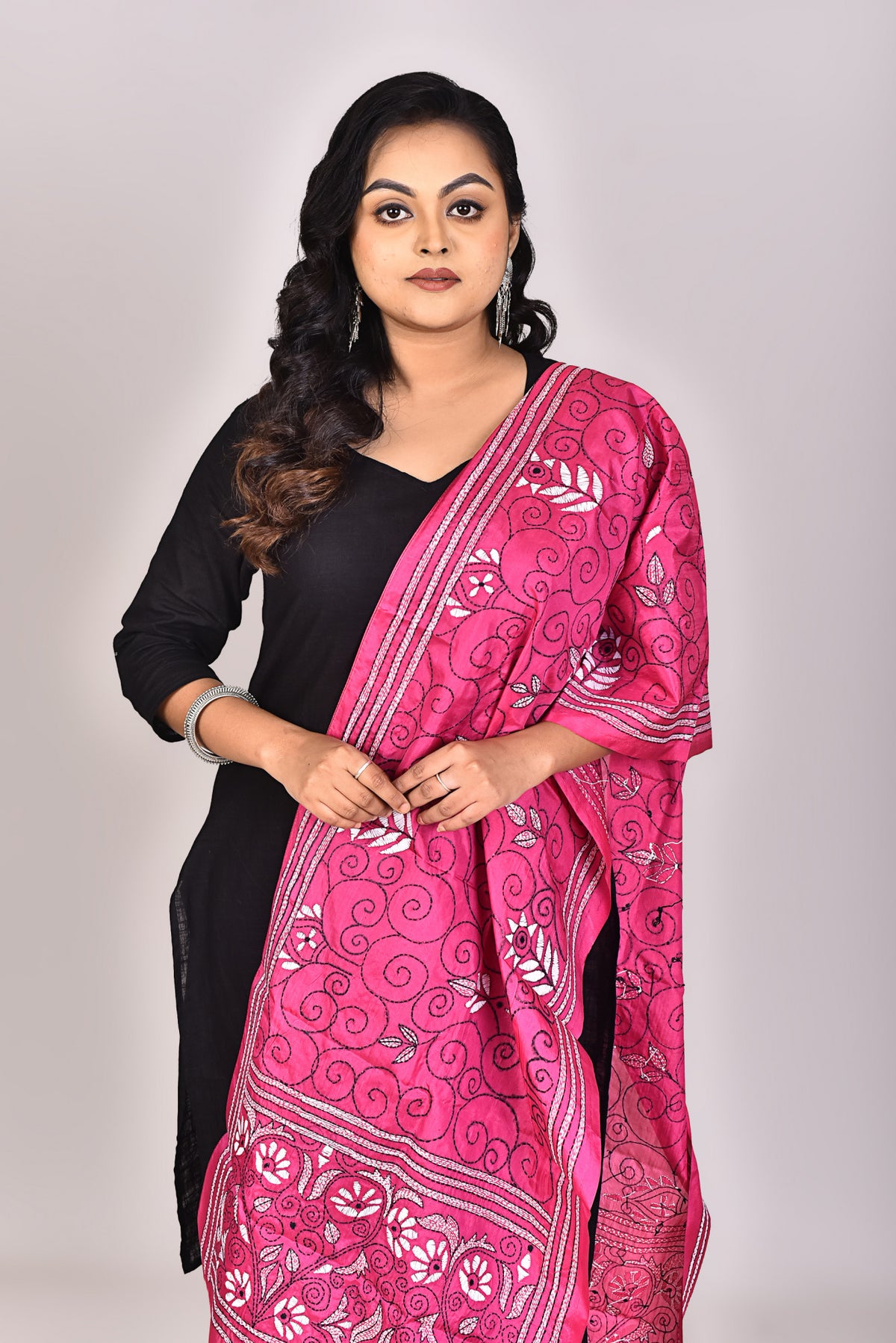 Women's Blended Silk Kantha Dupatta