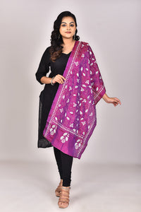 Women's Blended Silk Kantha Dupatta
