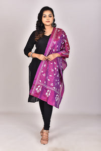 Women's Blended Silk Kantha Dupatta