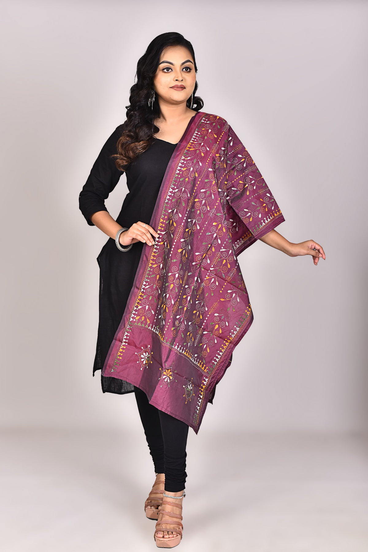 Women's Blended Silk Kantha Dupatta