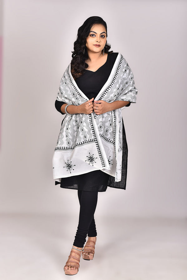 Women's Blended Silk Kantha Dupatta