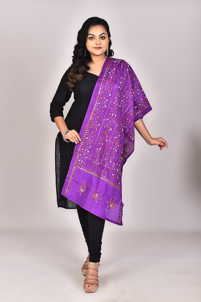 Women's Blended Silk Kantha Dupatta