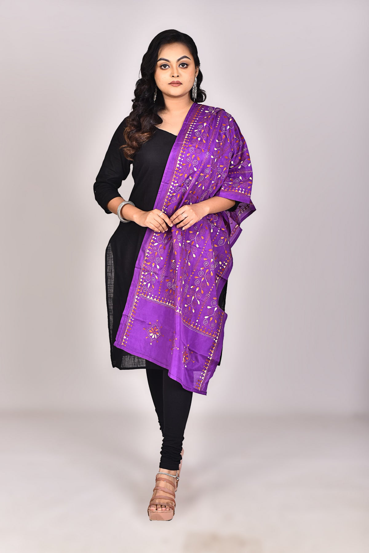 Women's Blended Silk Kantha Dupatta