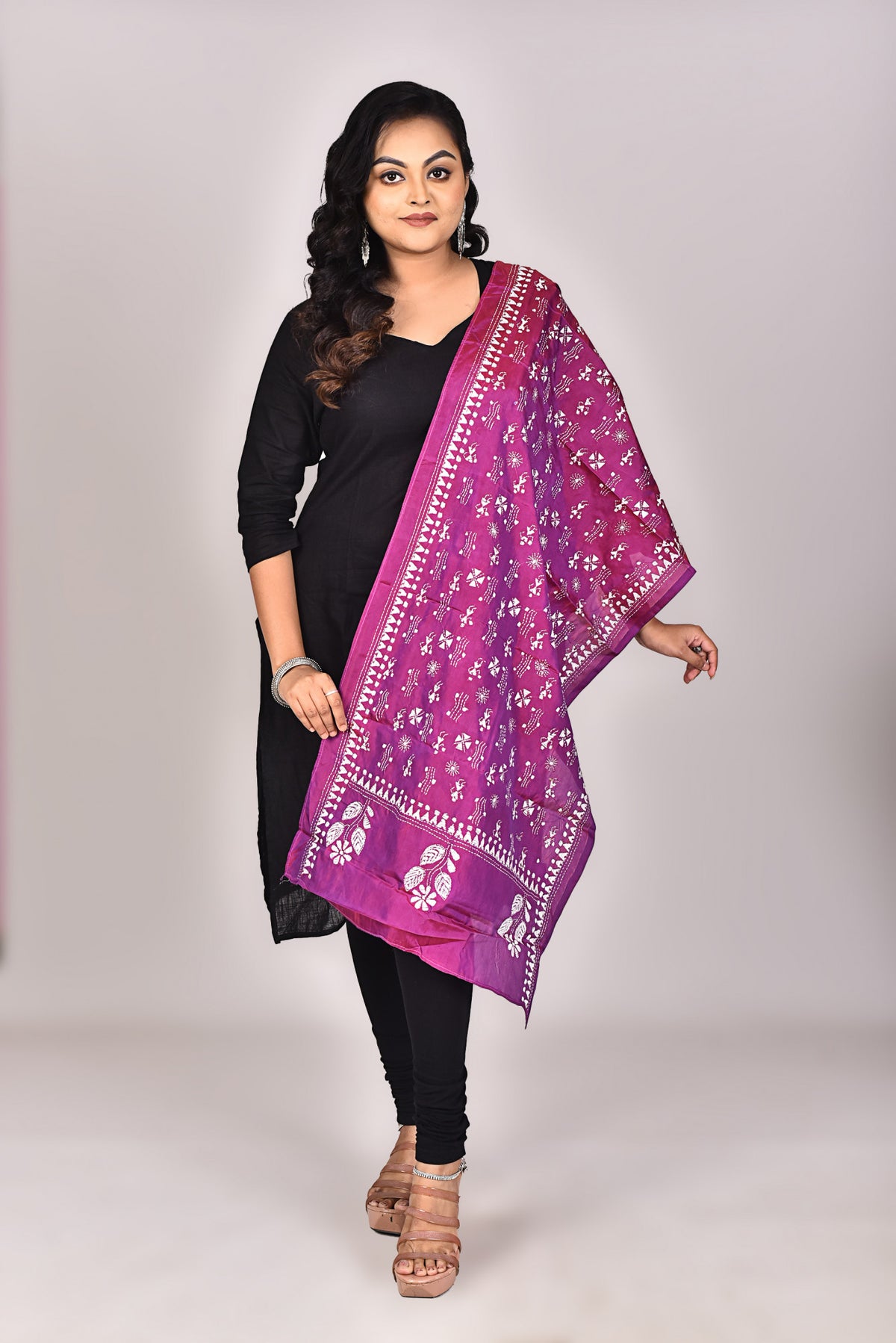 Women's Blended Silk Kantha Dupatta