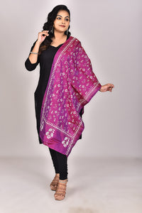 Women's Blended Silk Kantha Dupatta