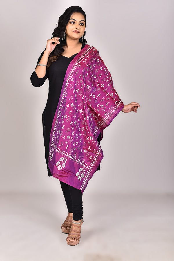 Women's Blended Silk Kantha Dupatta