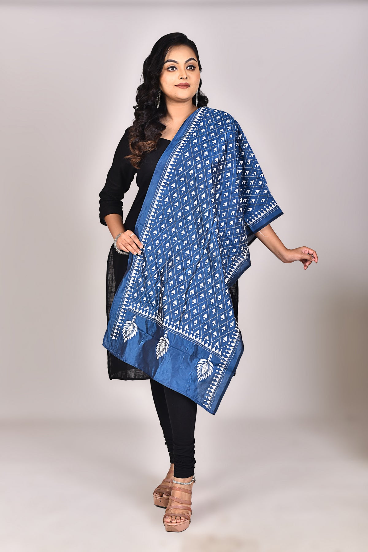 Women's Blended Silk Kantha Dupatta