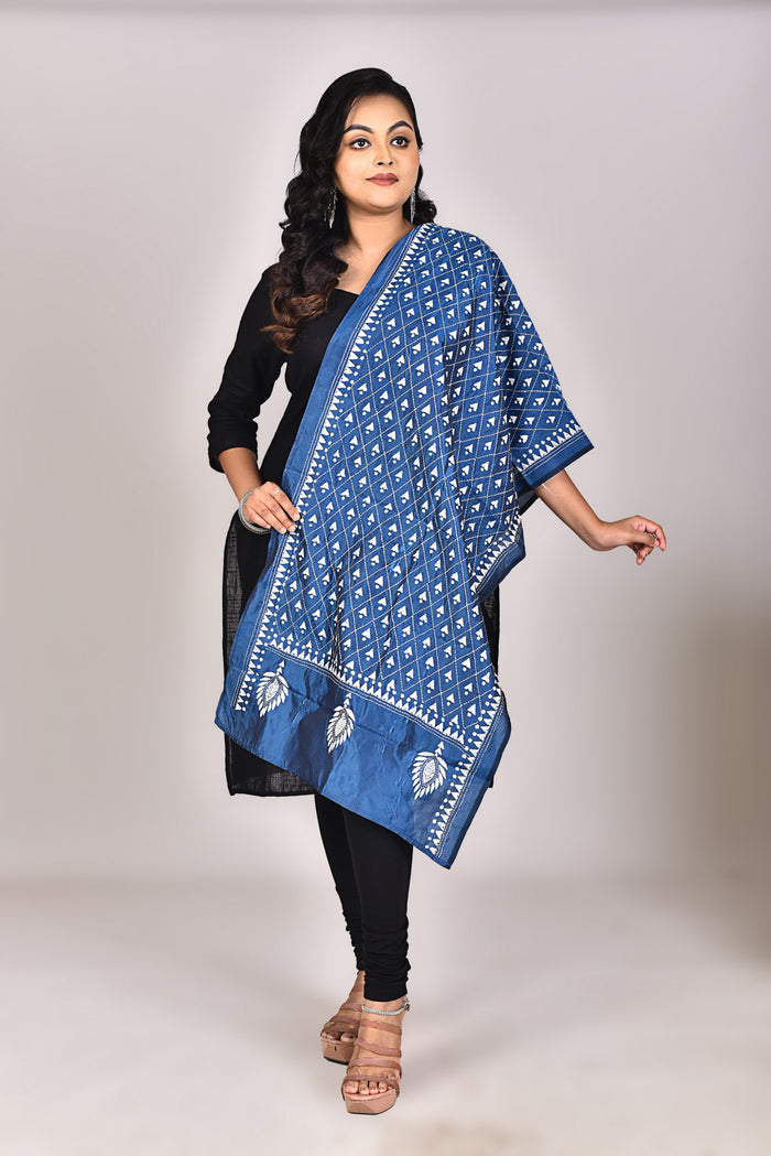 Women's Blended Silk Kantha Dupatta