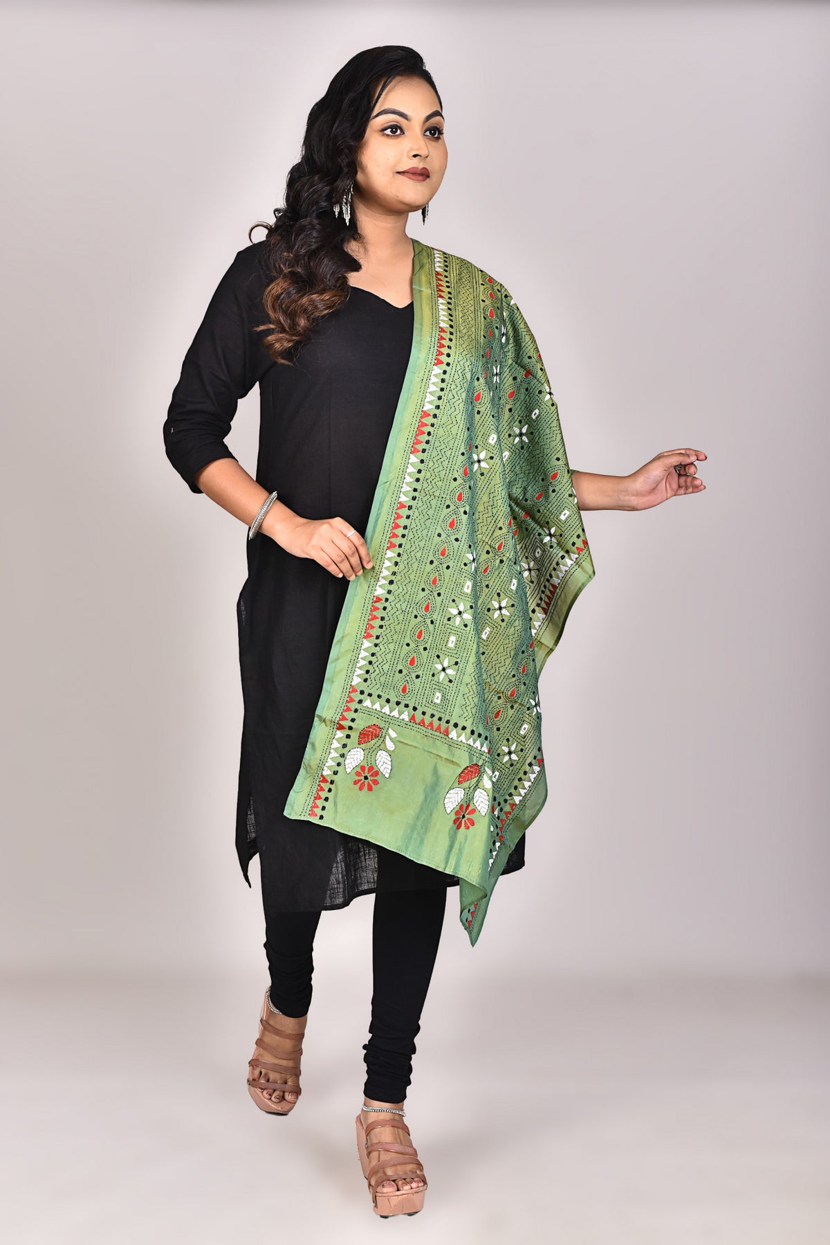 Women's Blended Silk Kantha Dupatta