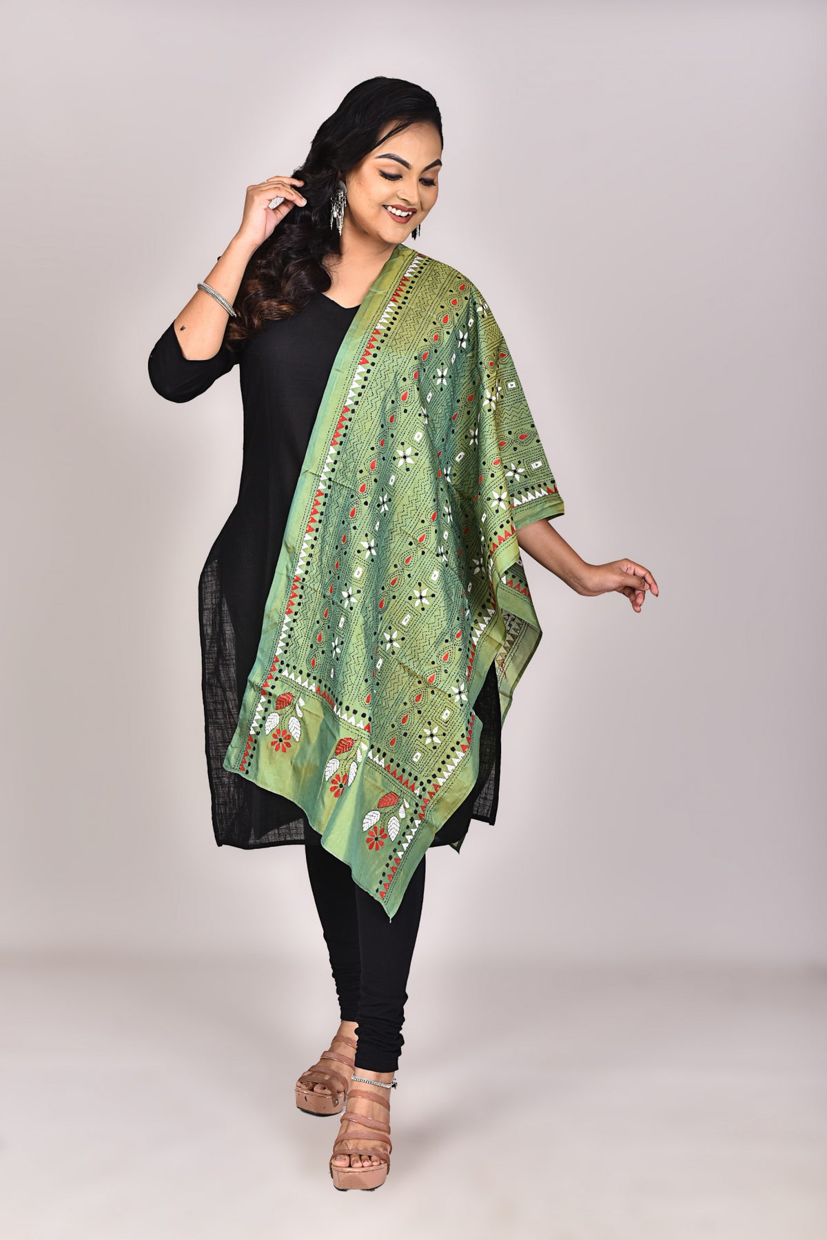 Women's Blended Silk Kantha Dupatta