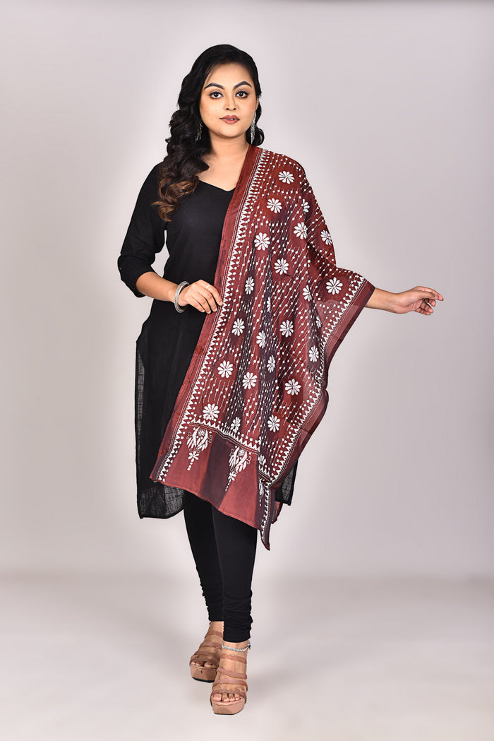 Women's Blended Silk Kantha Dupatta
