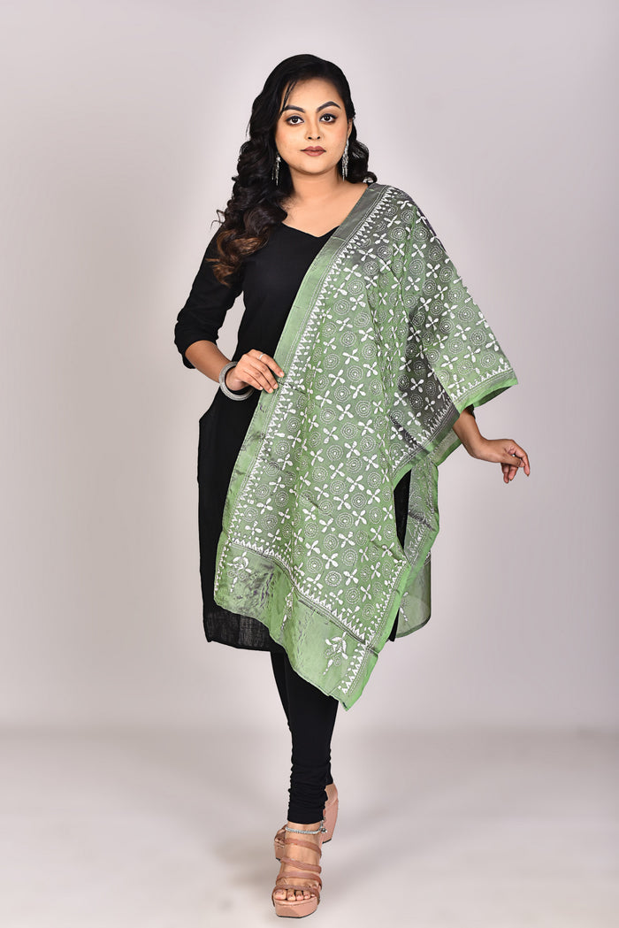 Women's Blended Silk Kantha Dupatta