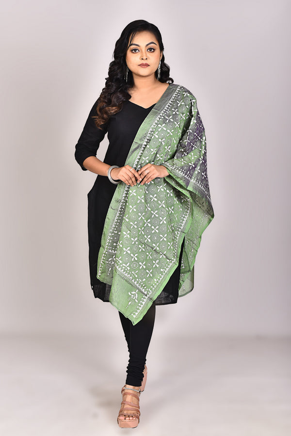Women's Blended Silk Kantha Dupatta