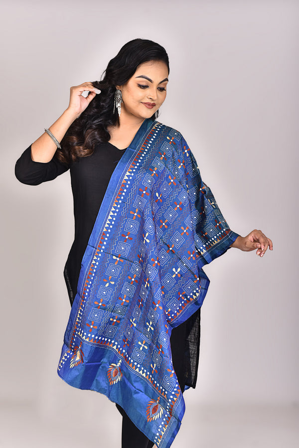 Women's Blended Silk Kantha Dupatta