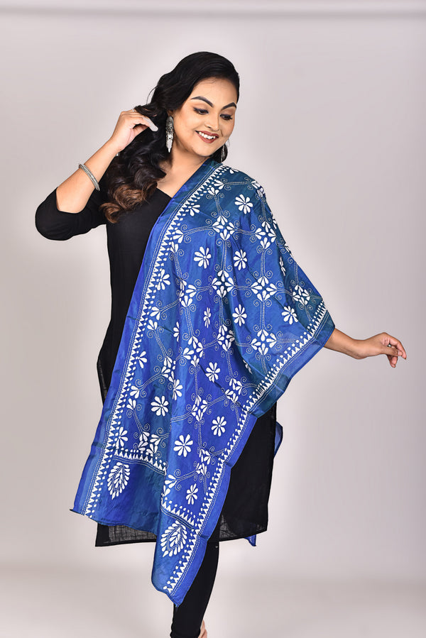 Women's Blended Silk Kantha Dupatta