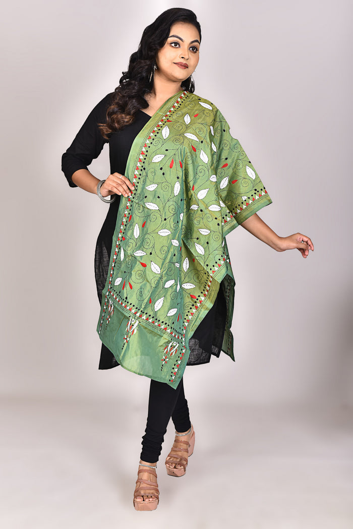 Women's Blended Silk Kantha Dupatta