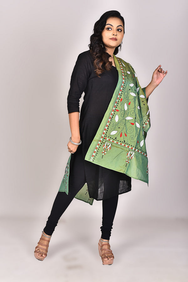 Women's Blended Silk Kantha Dupatta