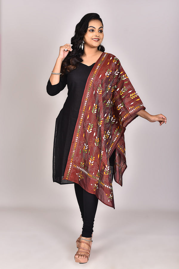 Women's Blended Silk Kantha Dupatta