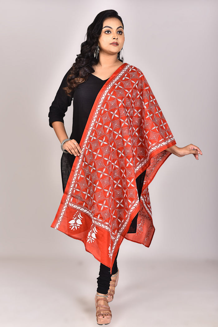 Women's Blended Silk Kantha Dupatta