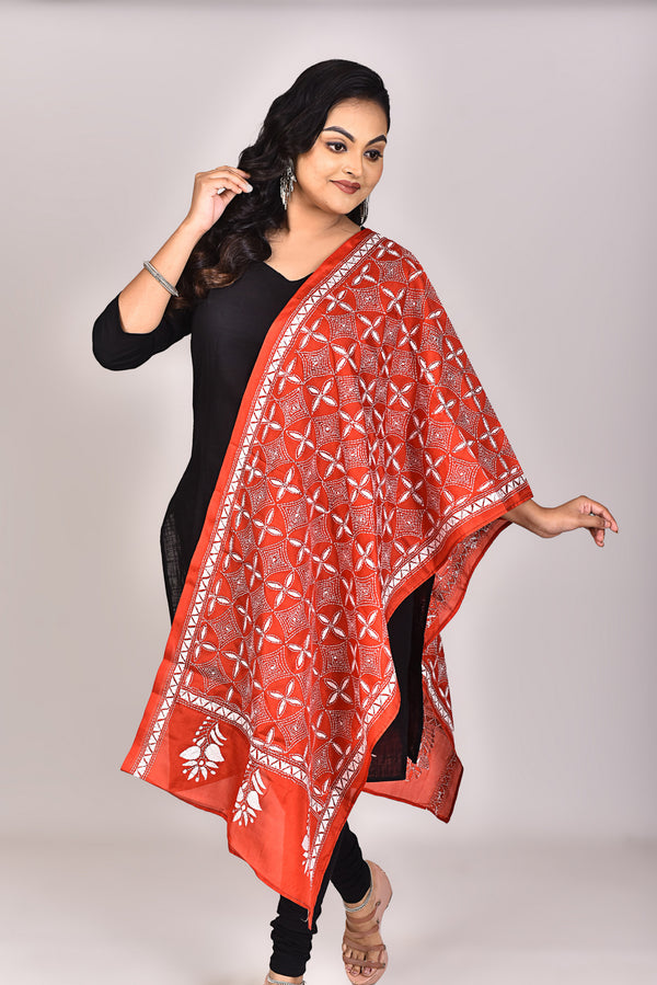 Women's Blended Silk Kantha Dupatta