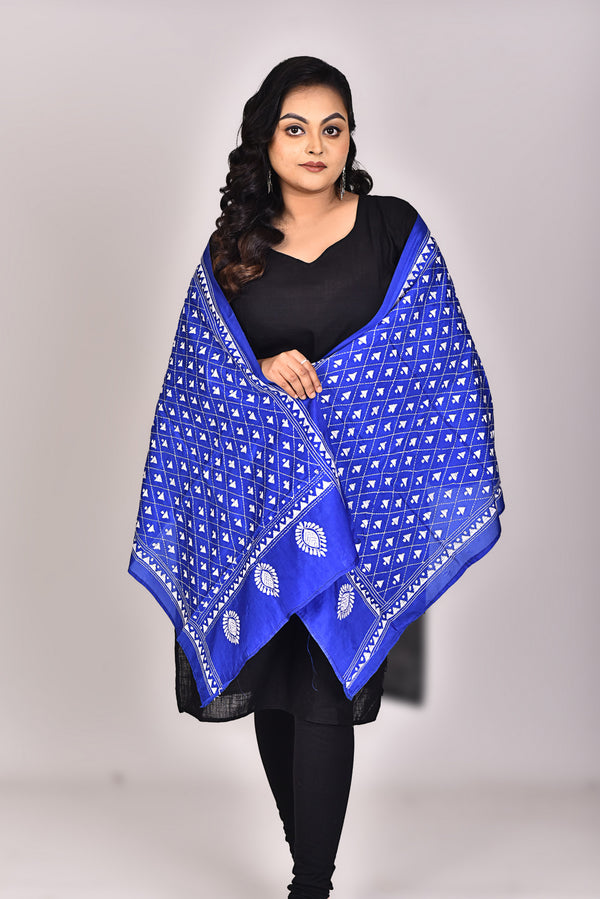 Women's Blended Silk Kantha Dupatta