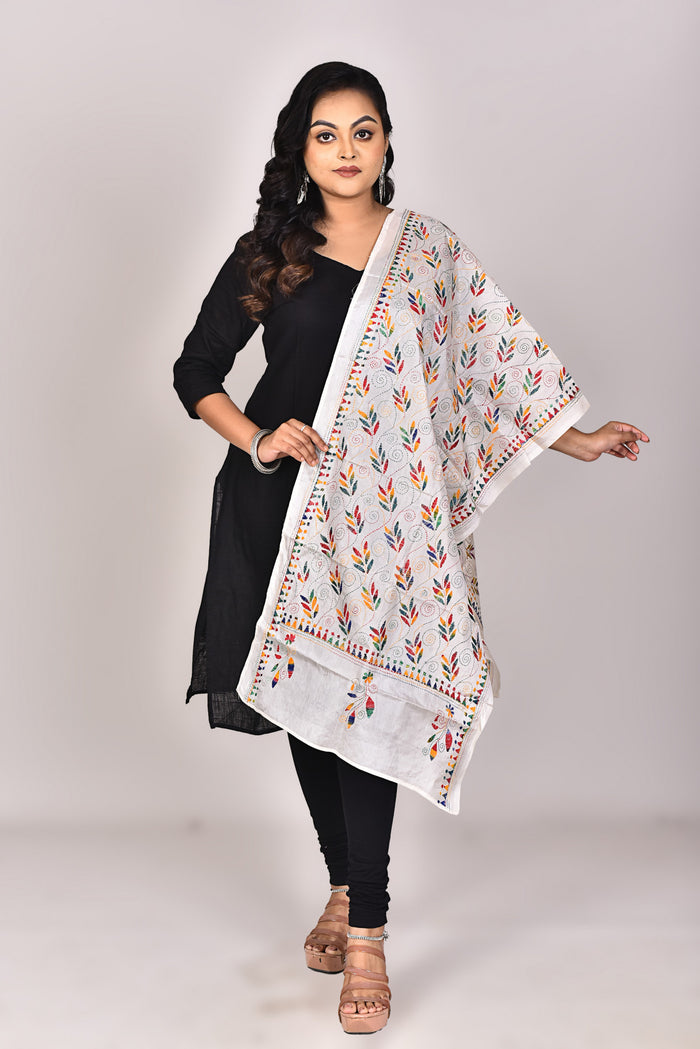 Women's Blended Silk Kantha Dupatta