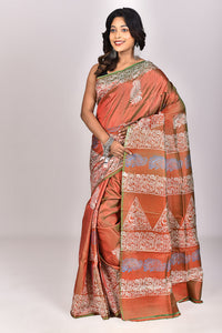 Women's Katan Silk Block Saree With Blouse Piece