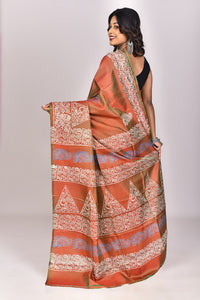 Women's Katan Silk Block Saree With Blouse Piece