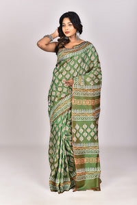 Women's Katan Silk Block Saree With Blouse Piece