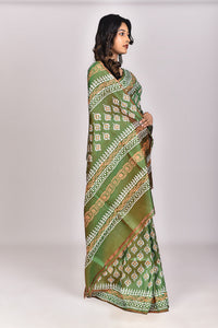 Women's Katan Silk Block Saree With Blouse Piece