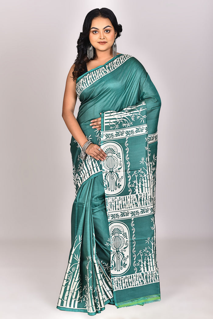 Women's Katan Silk Block Saree With Blouse Piece