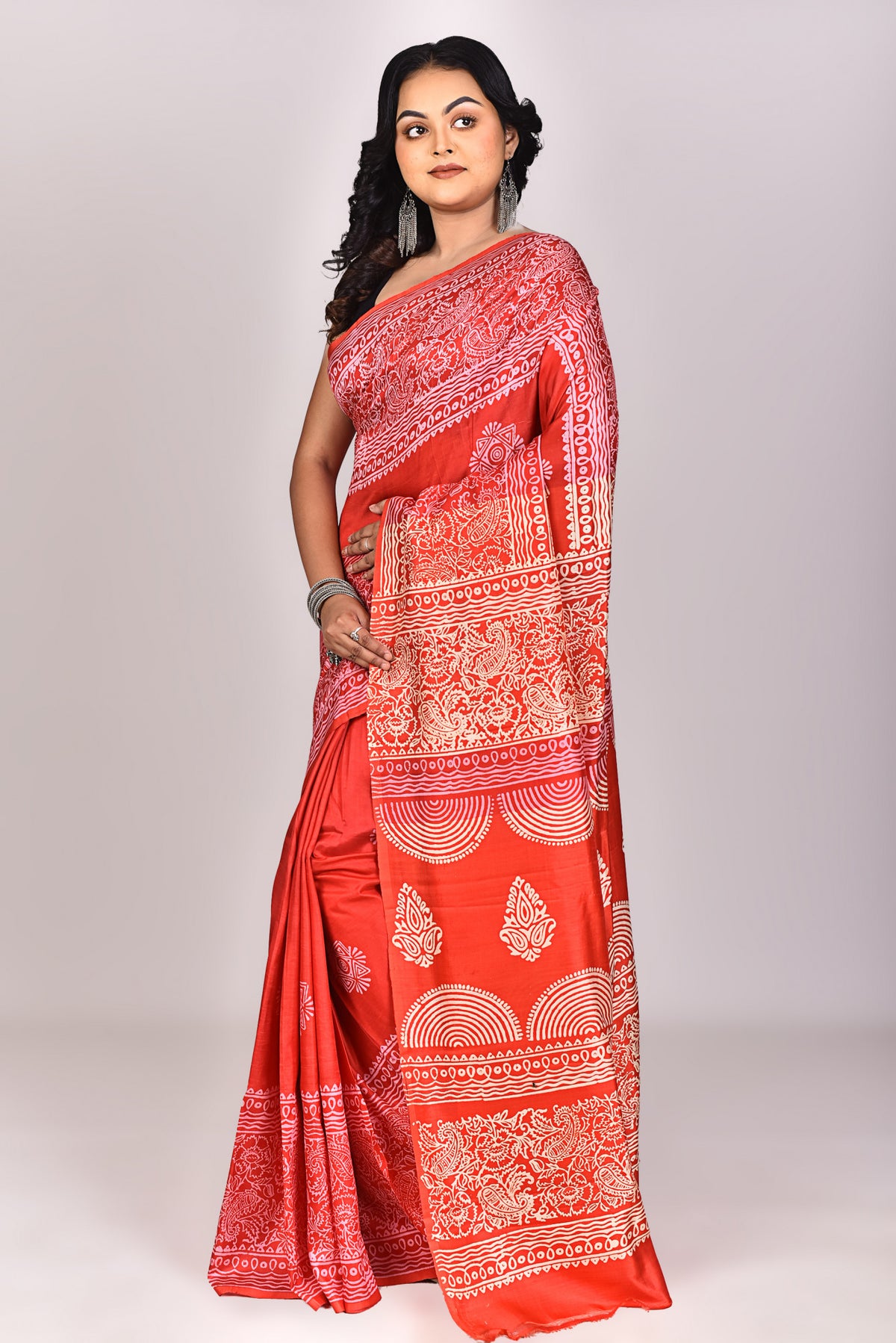 Women's Katan Silk Block Saree With Blouse Piece