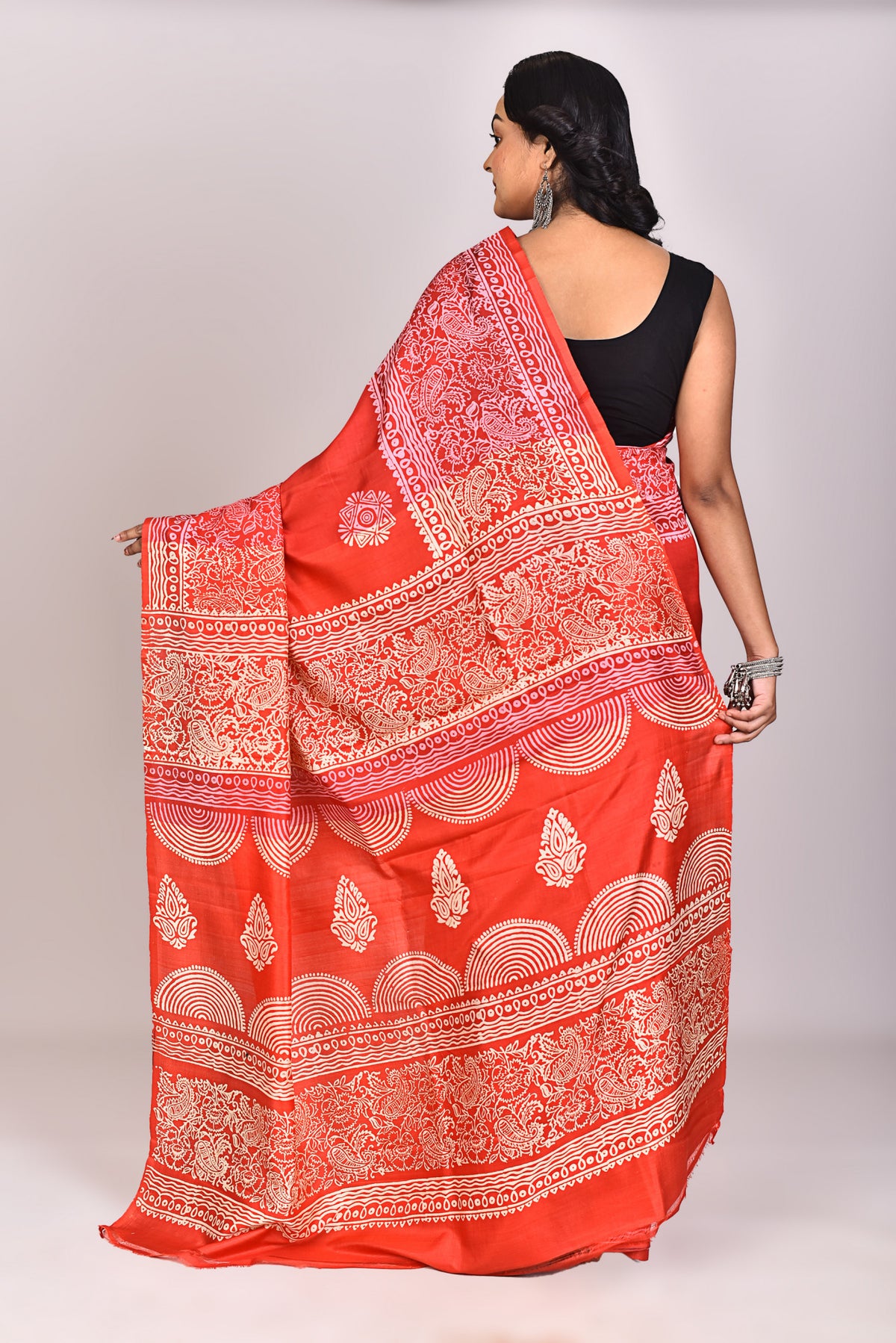 Women's Katan Silk Block Saree With Blouse Piece
