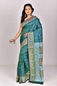 Women's Katan Silk Block Saree With Blouse Piece