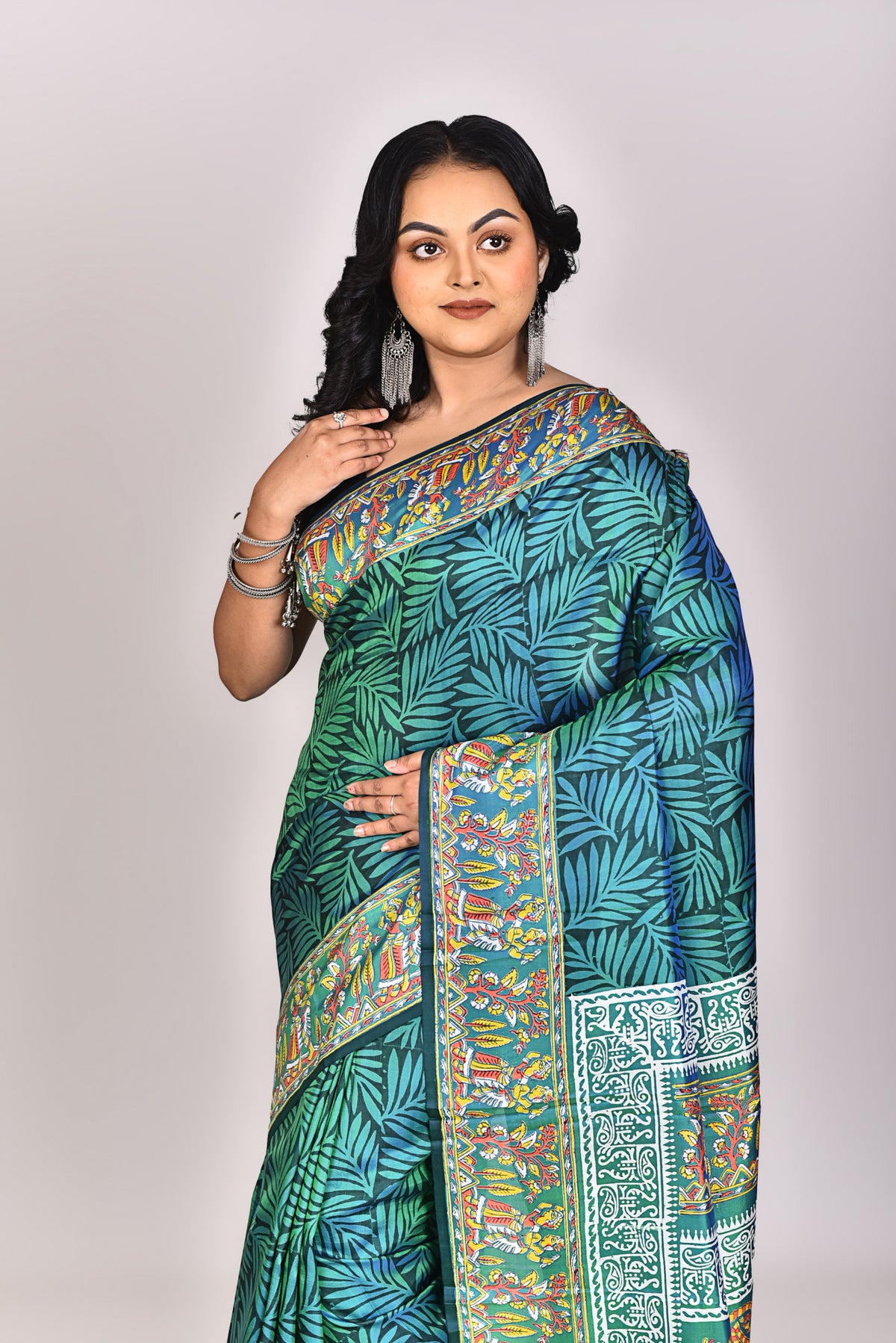Women's Katan Silk Block Saree With Blouse Piece