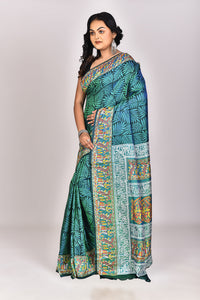 Women's Katan Silk Block Saree With Blouse Piece