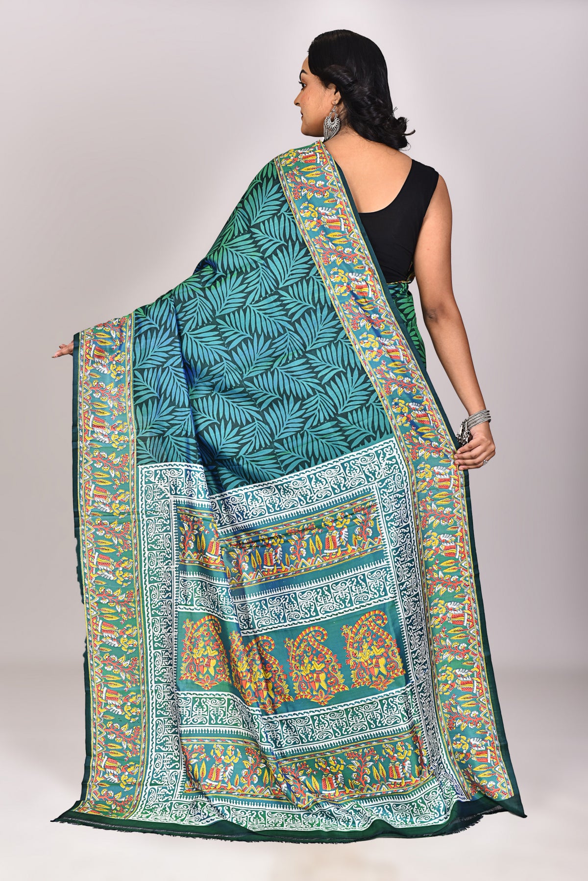 Women's Katan Silk Block Saree With Blouse Piece