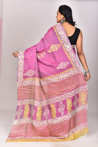Women's Katan Silk Block Saree With Blouse Piece