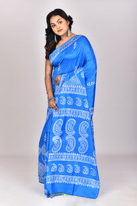 Women's Katan Silk Block Saree With Blouse Piece