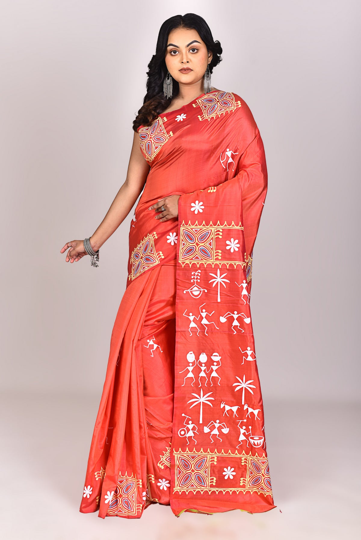 Women's Katan Silk Block Saree With Blouse Piece