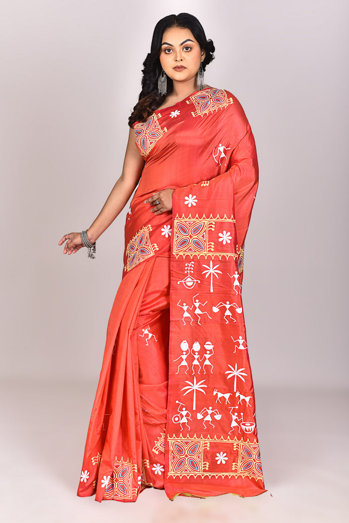 Women's Katan Silk Block Saree With Blouse Piece