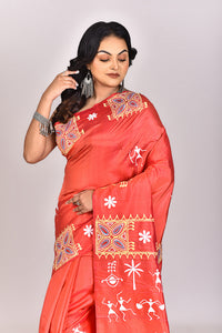 Women's Katan Silk Block Saree With Blouse Piece
