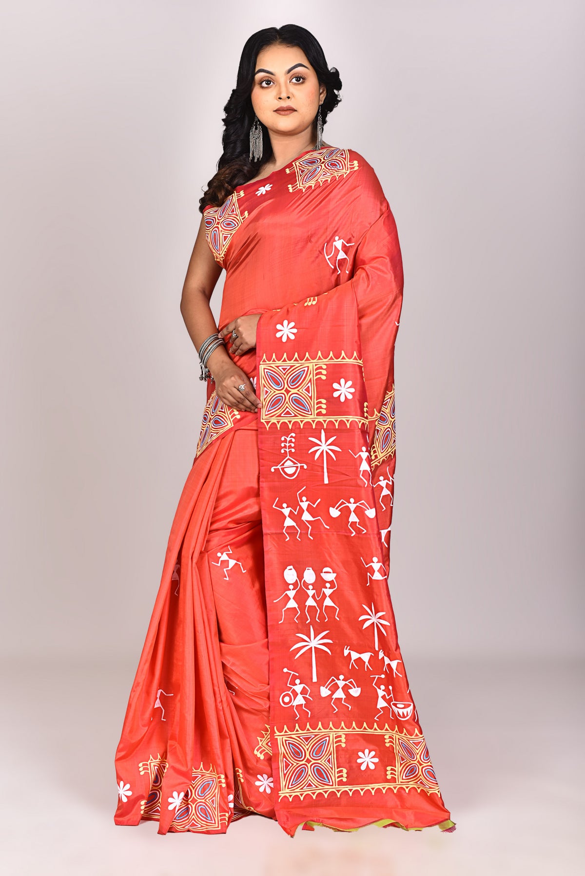 Women's Katan Silk Block Saree With Blouse Piece