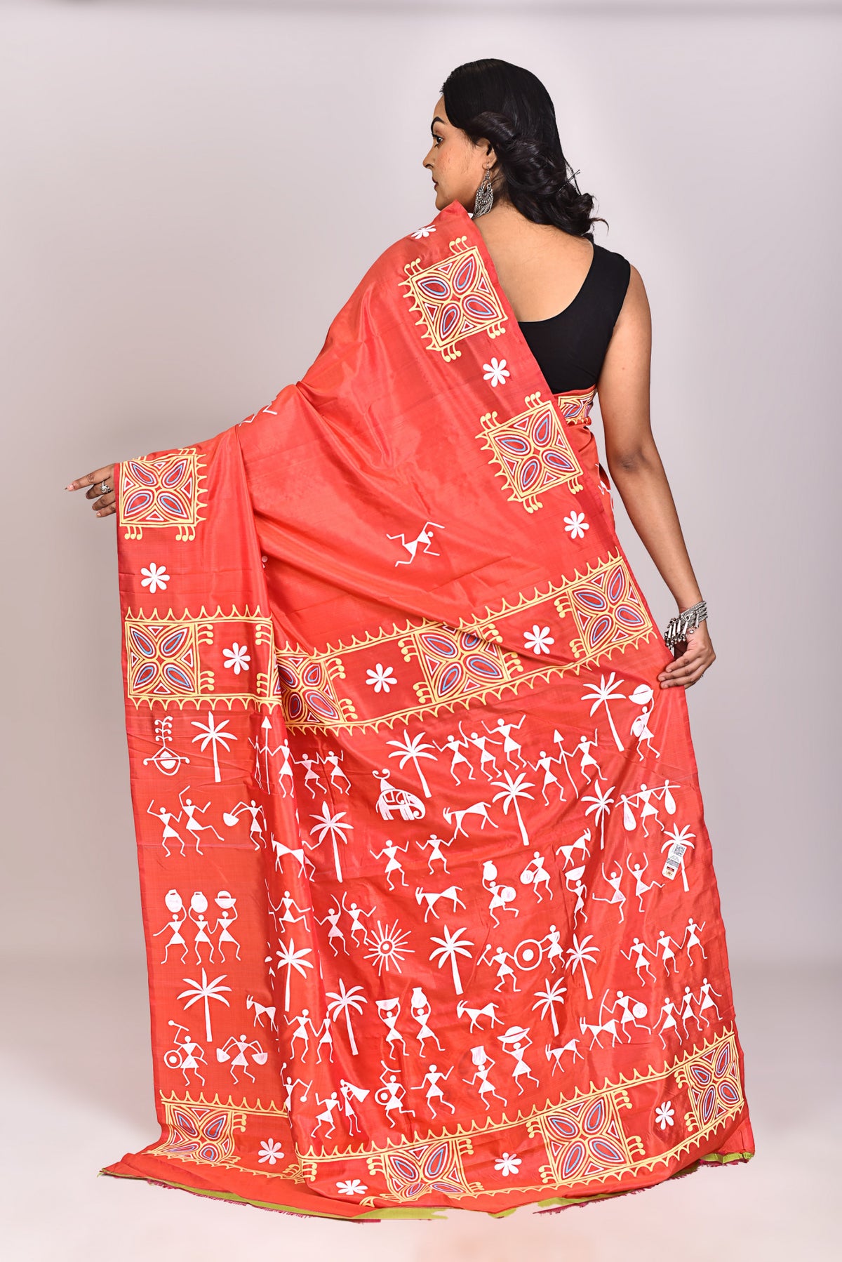 Women's Katan Silk Block Saree With Blouse Piece