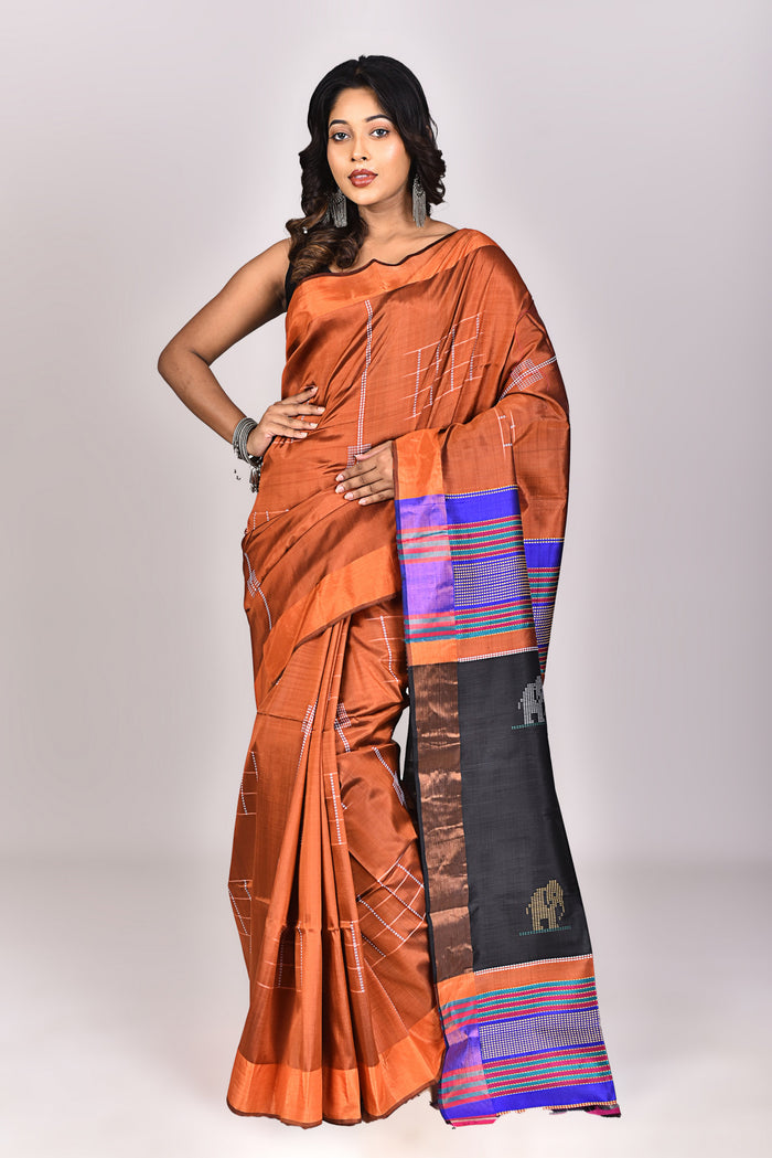 Women's Katan Silk Galani Saree With Blouse Piece