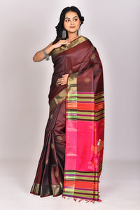 Women's Katan Silk Galani Saree With Blouse Piece