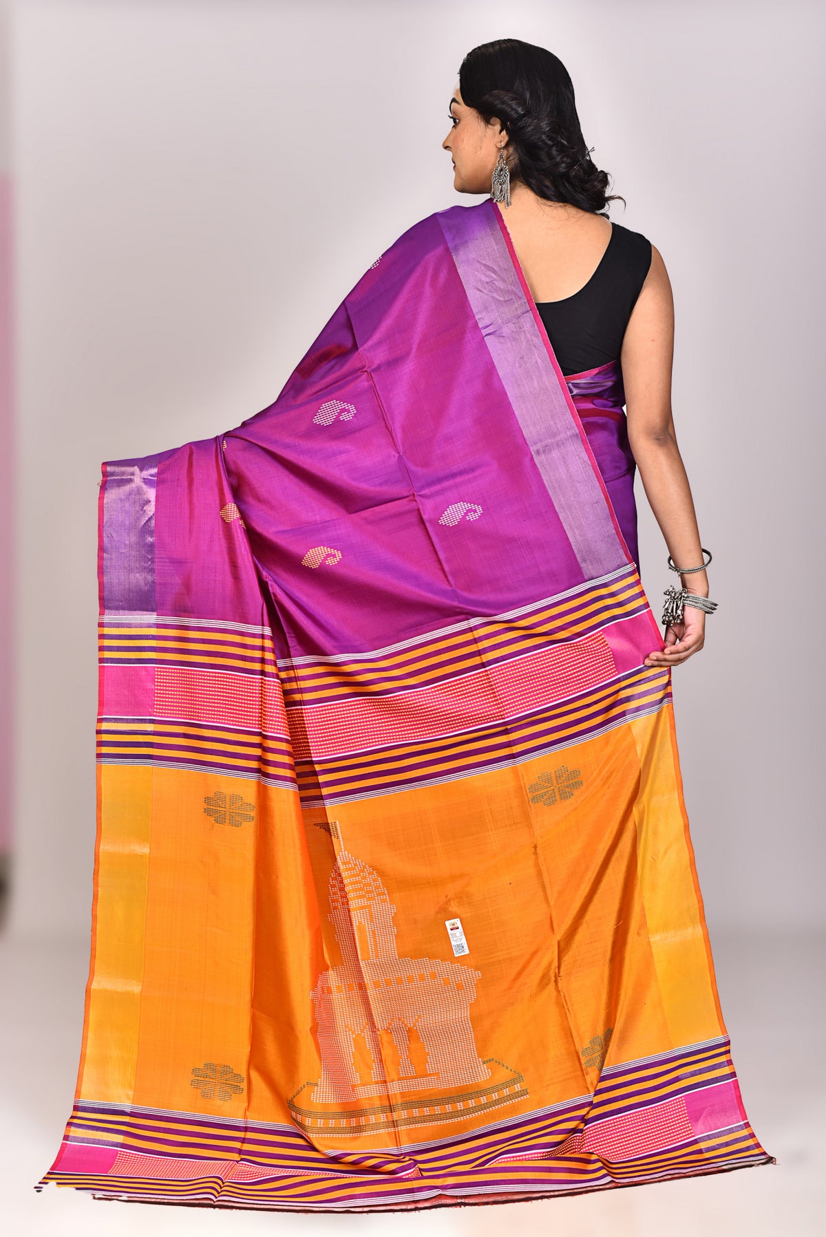 Women's Katan Silk Galani Saree With Blouse Piece