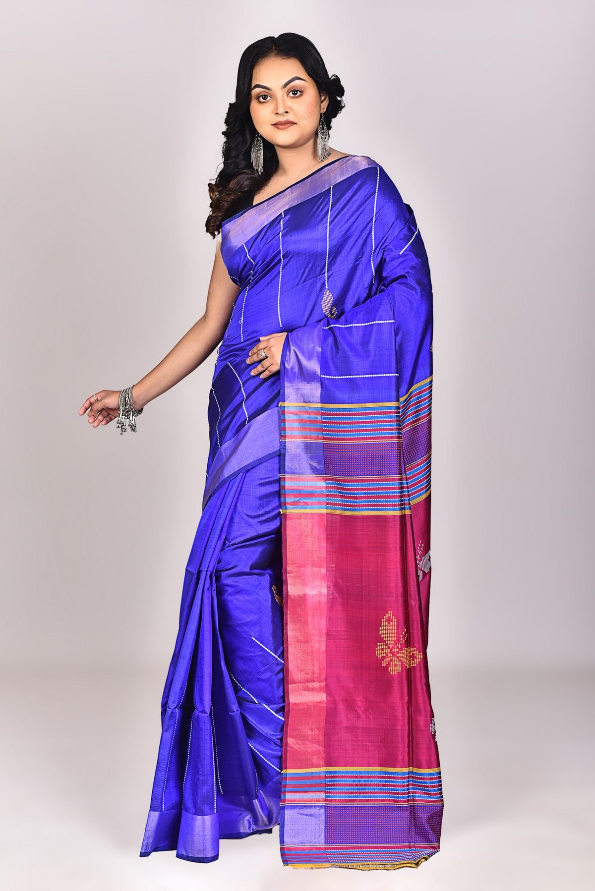 Women's Katan Silk Galani Saree With Blouse Piece