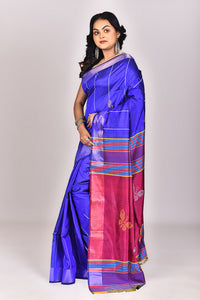 Women's Katan Silk Galani Saree With Blouse Piece